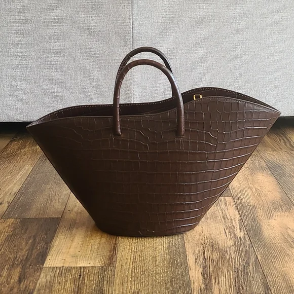 Little Liffner Tulip Croc Embossed Leather Tote - Picture 6 of 12